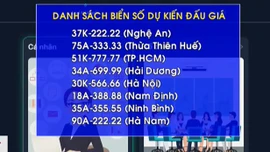 Tiếp tục đấu giá nhiều biển số xe vào ngày 21 và 22/9